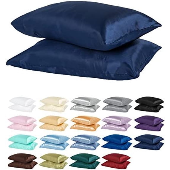 pillow case with zipper, 2 pillow cases (king, navy)