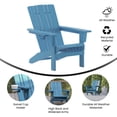 thumbnail image 4 of BizChair Adirondack Chair with Cup Holder, Weather Resistant HDPE Adirondack Chair in Blue, Set of 2, 4 of 12