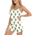 thumbnail image 4 of Tnhcen Women's Satin Spaghetti Strap Cami Shorts Pajama Set Lucky Clover Print Sleepwear, Soft Breathable Lounge Wear with Pockets, Casual Comfortable Pajamas for Women S-2XL, 4 of 4