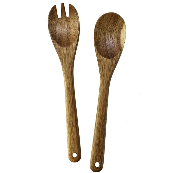 TB Home Acacia Wood Salad Serving Set, Salad Serving Spoons for Serving and Tossing, Salad Spoon and Fork Serving Set