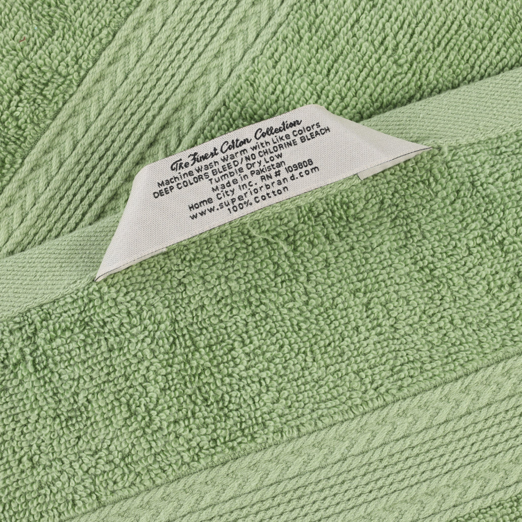 Superior Eco-Friendly Cotton 8-Piece Assorted Towel Set, Terrace Green