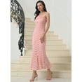 thumbnail image 2 of DARING DIVA Lace Maxi Cowl Neck Spaghetti Strap Cocktail Dress XL Pink, 2 of 6