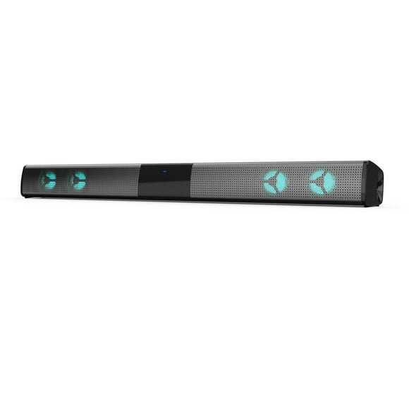 Mistaha Wireless Sound Bar with RGB Ambient Light and Bluetooth Speaker - Home Theater Echo Wall Bluetooth Speaker - Customizable RGB Light with Three Modes - Four Speaker Design with 2000mAh Battery