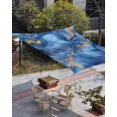 thumbnail image 2 of Abstract Marble Waterproof Sun Shade Sail Blue Gradient Gold Wave Texture Art Outdoor Patio Sun Shades Canopy UV Block Waterproof Sunshade for Garden Backyard Deck Pergola 12x16 Ft, 2 of 9