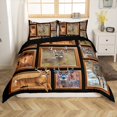 thumbnail image 2 of Farmhouse Deer Hunting Duvet Cover Buffalo Plaid Lodge Bear Moose Deer Bedding Set,Rustic Cabin Wildlife Bed Cover Brown Animal Country Bed Set Rustic Home Decor（No Comforter）, 2 of 5