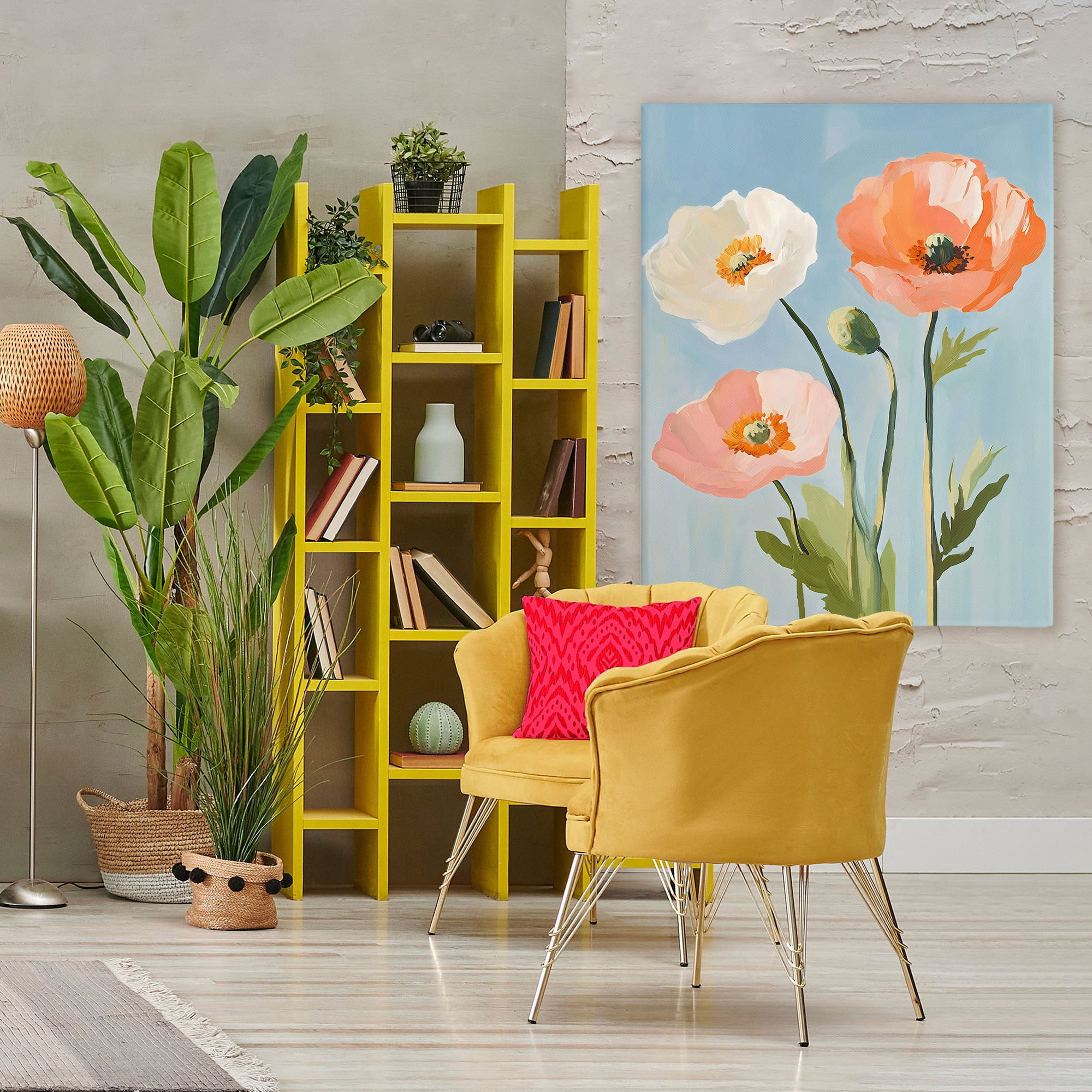 Stupell Industries Pastel Poppy Blooming Trio Canvas Wall Art, design by The Prints Vibe