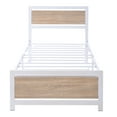 thumbnail image 5 of Clearance! Metal and Wood Bed Frame with Headboard and Footboard ,Twin Size Platform Bed ,No Box Spring Needed, Easy to Assemble(White), 5 of 9