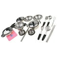 thumbnail image 1 of 20 Pieces Stainless Steel Cookware Set Kitchen Pretend Play Tableware Playset Kids Cooking Toy, 1 of 9