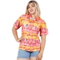 thumbnail image 2 of HAPPY BAY Women's Button Down Blouses Casual Summer Beach Party Shirt Hawaii Blouse Short Sleeve Tropical Vacation Button up Dress Hawaiian Shirts for Women S Aloha, Red, 2 of 5