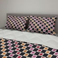thumbnail image 2 of Geometric Comforter & Sham Bedding Set, Grid Style Checkered Pattern with Cool Vivid Squares Geometrical Retro Motifs, 3 pcs Duvet Set Microfiber Filling Quilt, 5 Sizes, Multicolor, by Ambesonne, 2 of 4