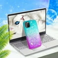 thumbnail image 4 of SOATUTO For iPhone 11 Pro 5.8" Case iPhone 11 Pro Glitter Case Sparkle Glitter Flowing Liquid Quicksand with Shiny Bling Diamond Women Girls Cute Case For Apple iPhone 11 Pro 5.8 inch - Green+Purple, 4 of 6