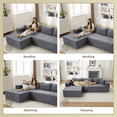 thumbnail image 3 of AIKEMING 108" Modular Cloud Sectional Sofa Couch, L-Shaped Boneless Corduroy Sofa , Right Chaise (Grey), 3 of 11