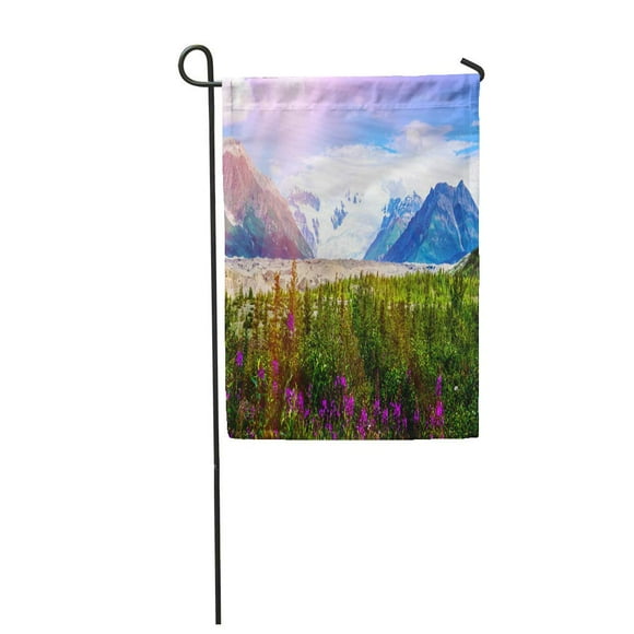 POGLIP Amazing View of Landscape Mountain in Alaska Indescribable Beauty Nature Garden Flag Decorative Flag House Banner 12x18 inch
