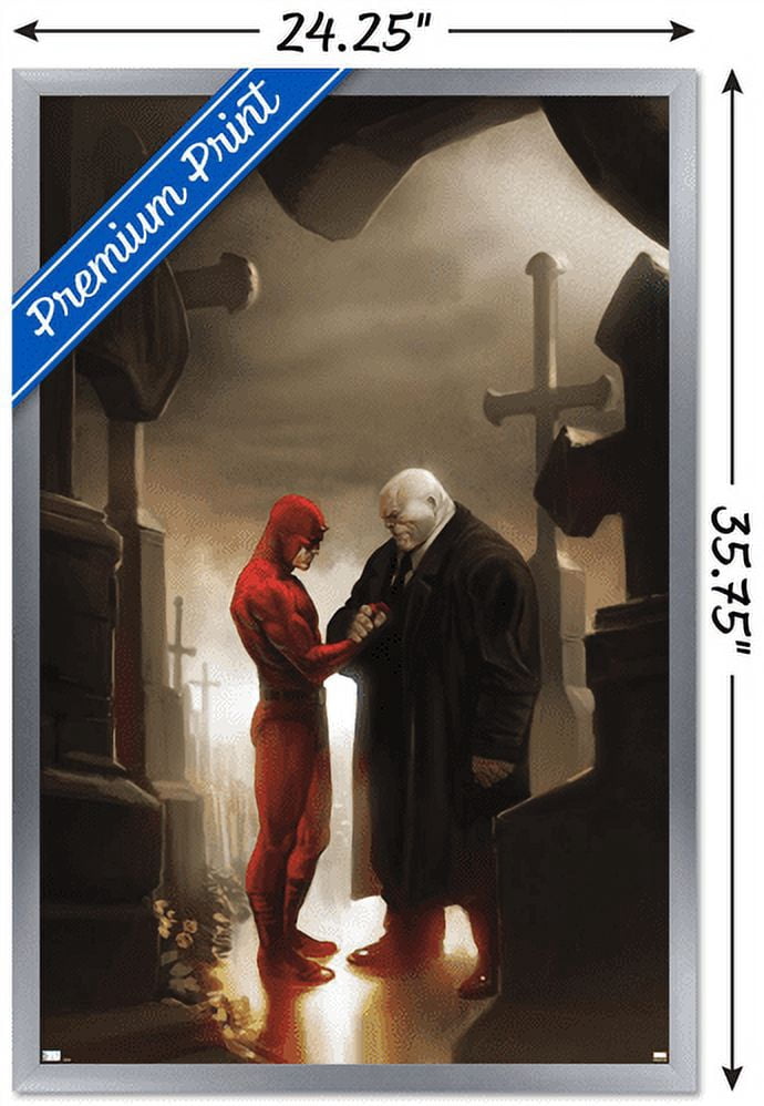 Marvel Comics - Kingpin - Daredevil in Cemetery Wall Poster, 22.375" x 34", Framed