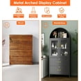 thumbnail image 4 of Tall Metal Lateral File Cabinet with Locking Glass Doors, Arched Bookcase with Drawers for Home Office, Assembly Required, 4 of 9