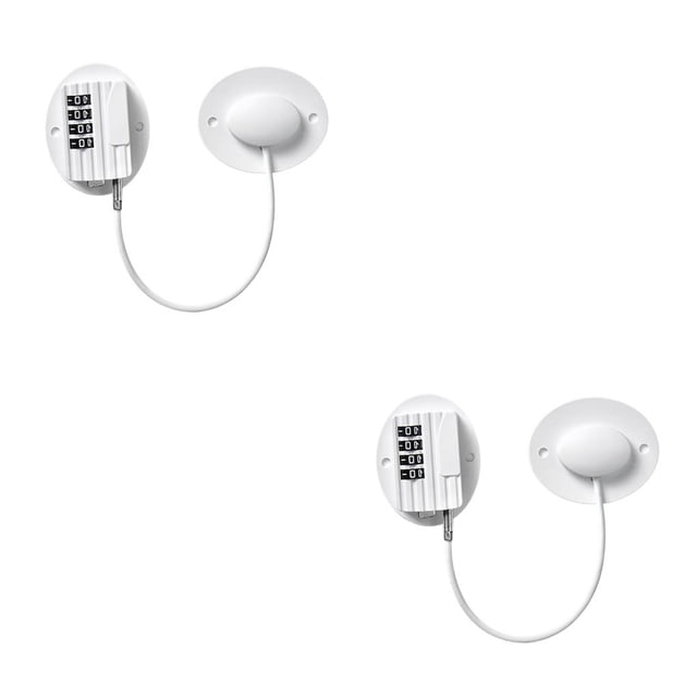 yingyy Cabinet Window Lock Child for Protection 4 Adhesive Lock Digit Self Door Lock, White 2Set