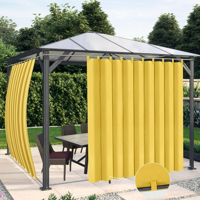 Rideaux Intérieurs Extérieurs pour Patio \ Panneau de Rideau à Oeillets Bloquant le Soleil pour Intimité, Rideaux Résistants aux Intempéries pour Gazebo, Véranda avant, Pergola, Kaki G x H Panneau