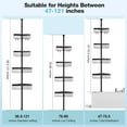 thumbnail image 2 of Corner Shower Caddy Tension Pole: Adjustable Rustproof 4-Tier Inside Bathroom Organizer - 47-121 inch Quick Installation Bathtub Shelves for Shampoo Storage - Rod Floor Standing Bath Rack - Black, 2 of 4