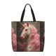 thumbnail image 1 of Easygdp Haired White Horse Bolsa Tote para Mujer, Bolso de Hombro para Trabajo, Playa, Viajes, Compras y Supermercado, 1 of 7