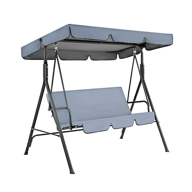 XYKA Outdoor Patio Swing Chair, Waterproof UV Resistant Swing Canopy Replacement, Top Rain Cover with Rainproof Ruffle Edges, Summer Outside Home Garden Patio Porch Backyard Furniture