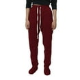 thumbnail image 3 of Fiaer Women Footed Pajama Pants Plus Size Solid Comfy Sleepwear Trousers Drawstring Loose Fit High Waisted Sweatpants for Winter Fall Wear Red M, 3 of 9