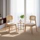 thumbnail image 5 of Ilios Innova | Paquete de 2 Sillas Vela de Comedor de Madera de Caucho, Estilo Nórdico con Respaldo de Ratán PE y Asiento Acolchado de Tela, Sillas Decorativas Modernas, 5 of 9