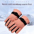 thumbnail image 5 of Guantes de esquí para niños, con forro polar, resistentes al frío, cálidos, para niños y niñas, impermeables, para jugar en la nieve, a prueba de viento, para montar en invierno, 5 of 5