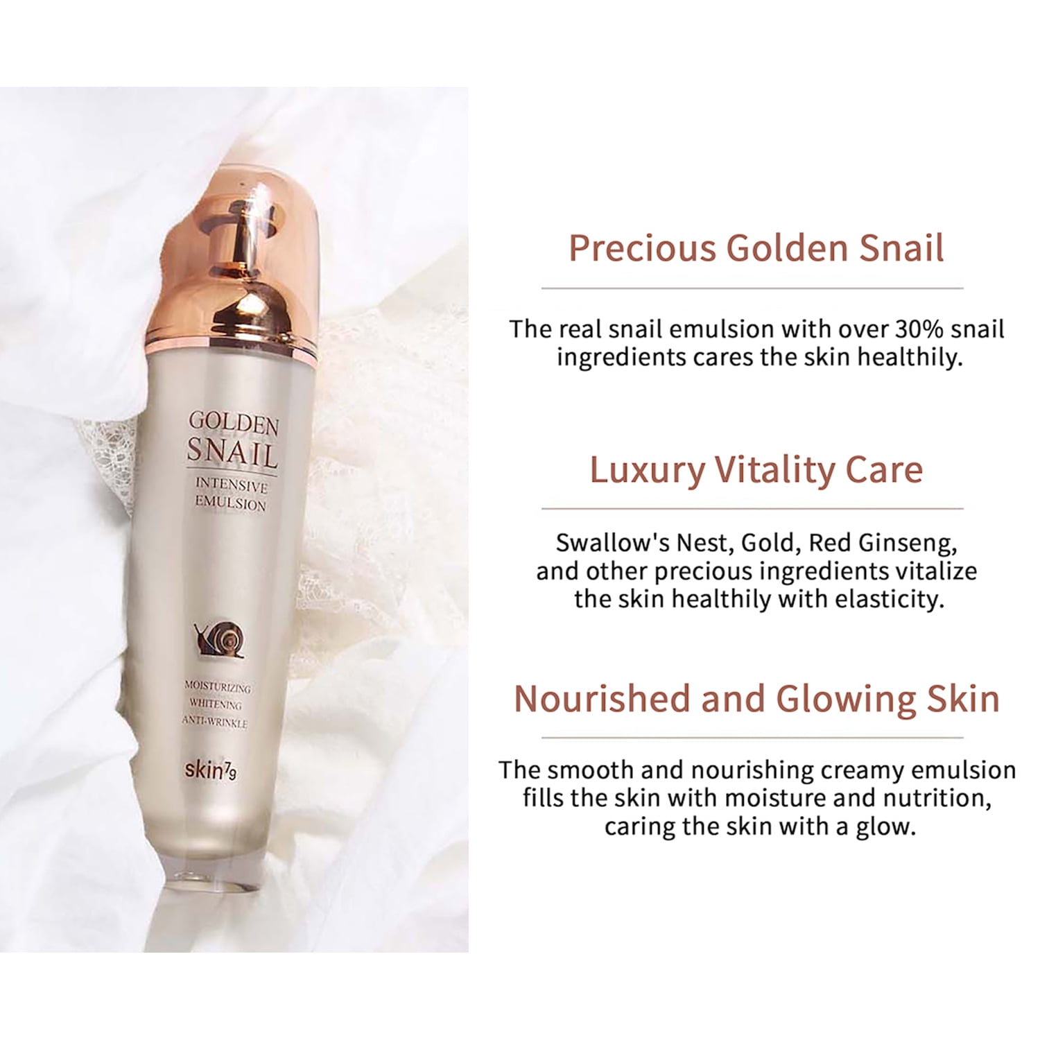 Skin79 Golden Snail Intensive Emulsion 130ml, Moisture Booster, Anti-Aging