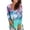 Pink, variant on Womens V Neck Long Sleeve Tops Oversized Loose Fit Multi Color Tie Dye Tees Pattern Printed Casual Style T-Shirts