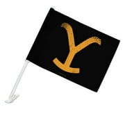 Yellowstone TV Show Brand Car Truck Flag with Window Clip On Pole Holder