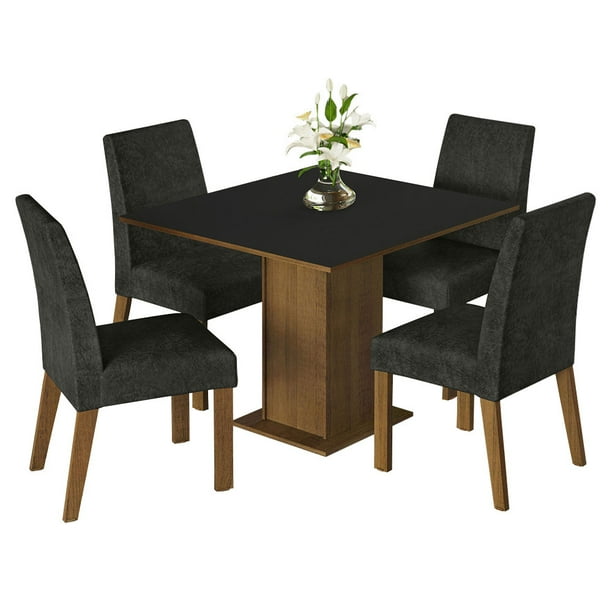 Juego de Comedor Madesa Oxford Karina MN con Mesa y 4 Sillas