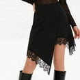 thumbnail image 2 of Jerdar Women's Asymmetrical Lace Trim Short Skirt Elegant Flowy A Line Going Out Knee Length Skirts L, 2 of 5