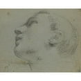 thumbnail image 2 of Guercino 24x20 Black Ornate Framed Double Matted Museum Art Print Titled: The Head of a Man Turned to the Left, 2 of 5