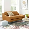 thumbnail image 3 of Modway Harness 64" Stainless Steel Base Leather Loveseat in Tan, 3 of 8