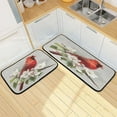 thumbnail image 7 of 2-Piece Kitchen Rugs Set Non-Slip Mats Carpet Floor for Kitchen, Bathroom (19.7"x27.6" & 19.7"x47.2") Beautiful Red Bird, 7 of 7