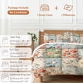 thumbnail image 6 of 3 Piece Spring Floral Duvet Cover Set Full Size,Microfiber Comforter/Quilt Cover with Corner Ties and 2 Pillowcases,Elegant Checkered Summer Botanical Farmhouse All Season Bedding with Zipper Closure, 6 of 8