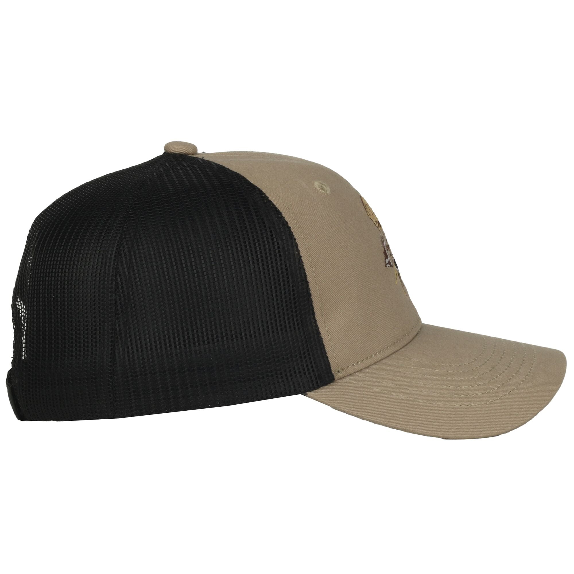 Outdoor Cap Duck Hunting Hat - Cotton Trucker Cap for Men, Mesh Back, One Size, Khaki/Black