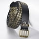 thumbnail image 4 of Zhuge Cinturones tachonados de 3 filas, estilo punk hip hop, cinturones de piel sintética personalizados para pantalones vaqueros (negro), 4 of 4