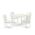 thumbnail image 2 of East West Furniture NOAB5-LWH-64 5 Piece Norfolk Mid Century Dining Table Set - Linen White, 2 of 6