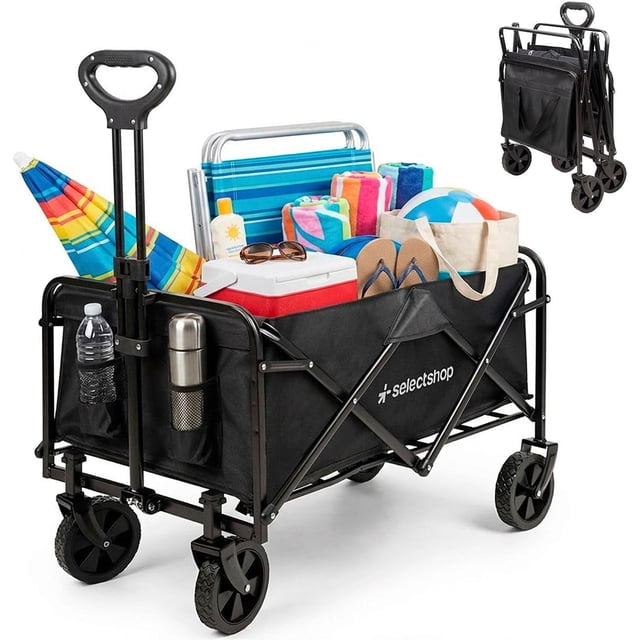 SELECTSHOP Carrito Vagon de Tela Plegable (Negro)