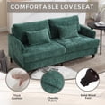 thumbnail image 3 of Modern Mid Century Chenille Fabric 2-Seat Loveseat Sofa with Brown Wood Feet for Living Room and Bedroom, 3 of 21