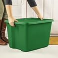 thumbnail image 5 of Sterilite 18 Gallon Tote, Plastic Christmas Storage Bin with Snap-on Lid, Ideal for Holiday Linens, Décor, Keepsakes and More, Green, 5 of 11