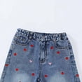 thumbnail image 5 of CAUYDY Girls Jeans Baggy Cute Kids Y2K Denim Pants with Pockets High Waisted Embroidered Trousers Gift for Children Sizes 5-6 Years, 5 of 9