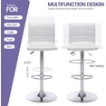 thumbnail image 3 of YYEAN PU Leather Bar Stools, Modern Square Adjustable Swivel Barstools with Back, Armless Airlift Counter Height Bar Chairs for Kitchen Dining-Pearl White, 3 of 11