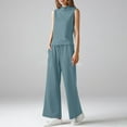 thumbnail image 5 of Women's Summer 2 Piece Outfits Mock Neck Tank Top Cropped Wide Leg Pants Lounge Sets 2025 Fashion Tracksuit, 5 of 6