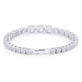 thumbnail image 3 of 14k White Gold Over Sterling Silver Large Round Cut Cubic Zirconia Diamonds In Tennis Bracelet Jewelry For Womens, 3 of 3