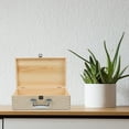 thumbnail image 3 of DIY Unfinished Wood Storage Box Blank Wood Treasure Chest with Locking Clasp, 3 of 6