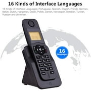 Cordless Phone with Caller ID, HandsFree Call Home Phone with Big Buttons, Speakerphone, LED Display Telephone for Home, Office, Hotel (Black)