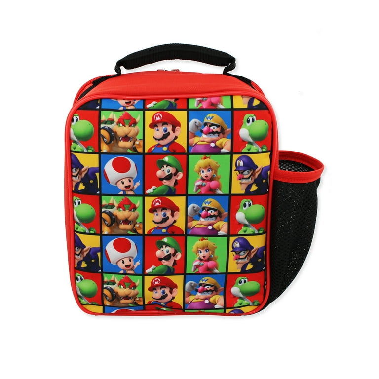 Super Mario Luigi Toad Yoshi Dual Compartment Insulated Lunch Box Soft Kit  Cooler Multicoloured