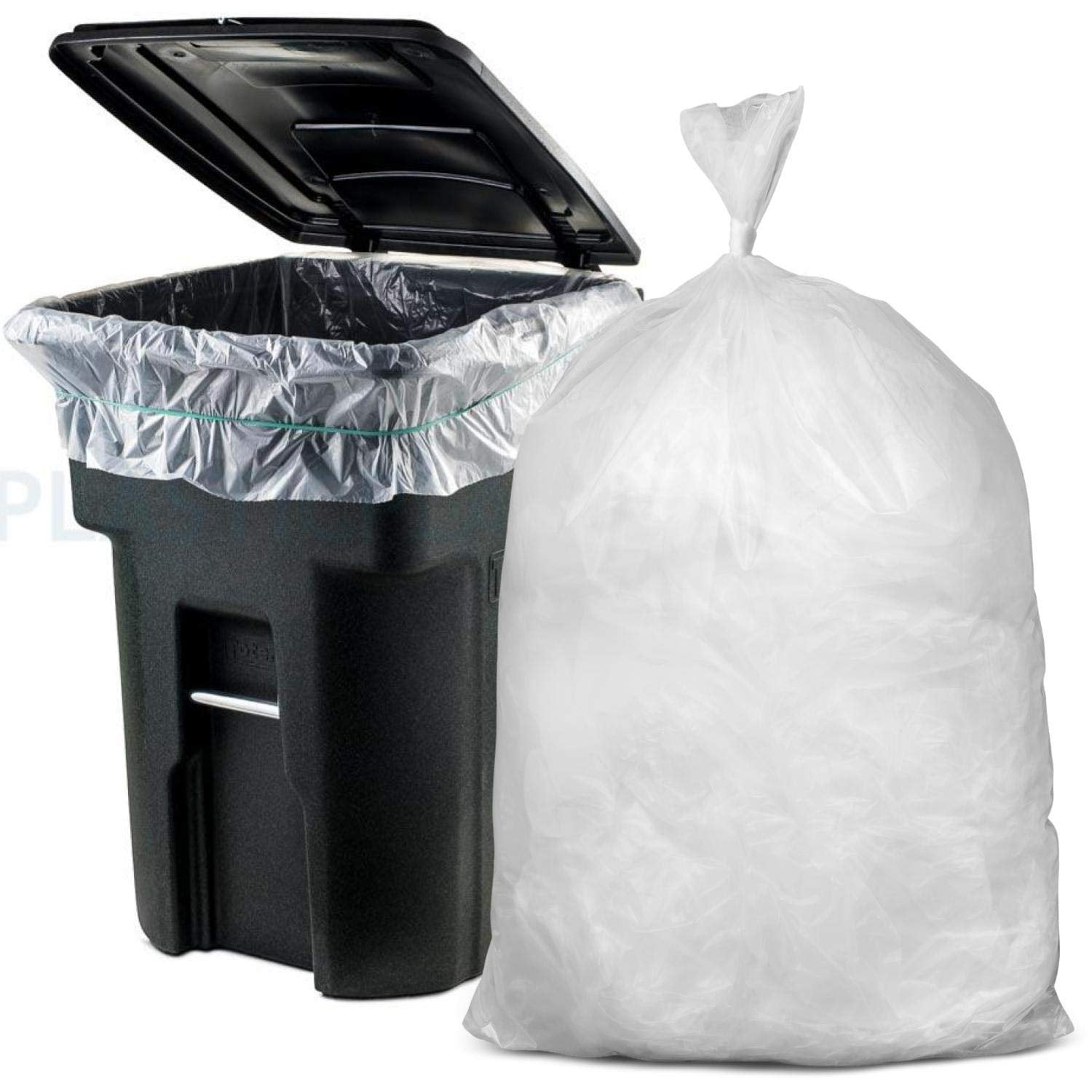 AMZ Supply Clear Regular Duty Trash Bags 43x47 High Density Opaque 